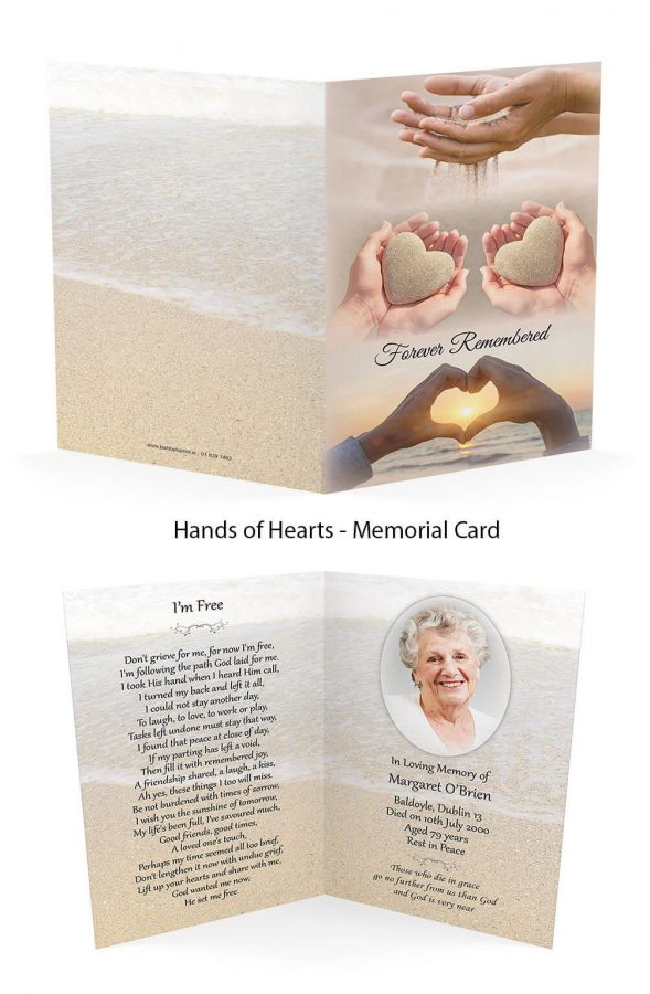 Hands of Hearts Memorial Card