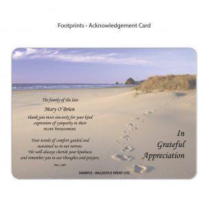 Footprints Acknowledgement Card