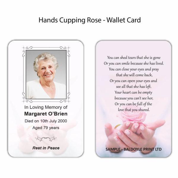 Hands Cupping Rose Wallet Card