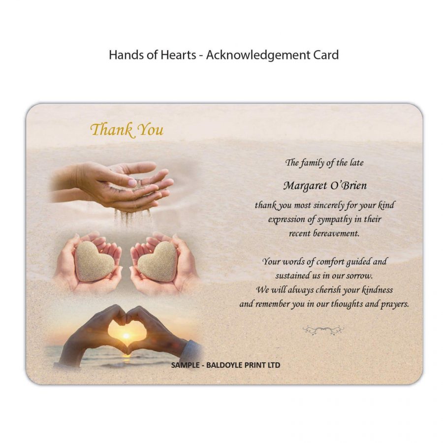 Hands Of Hearts Acknowledgement Cards