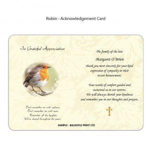 Robin Acknowledgement Card