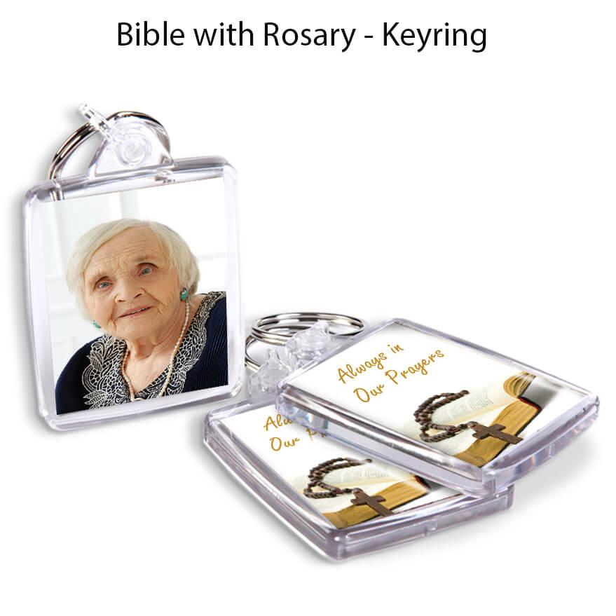 Bible With Rosary Beads Keyrings