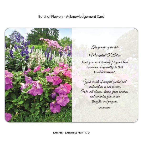 Burst of Flowers Acknowledgement Card