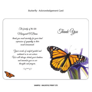 Butterfly Acknowledgement Card