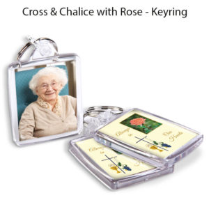 Cross & Chalice with Rose Keyrings