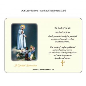 Our Lady Of Fatima Acknowledgement Card