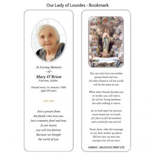 Our Lady Of Lourdes Bookmark