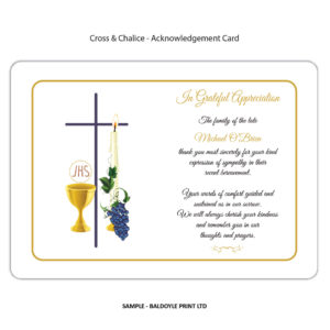 Cross & Chalice Acknowledgement Card