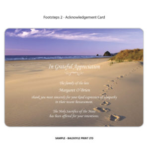 Footprints 2 Acknowledgement Card