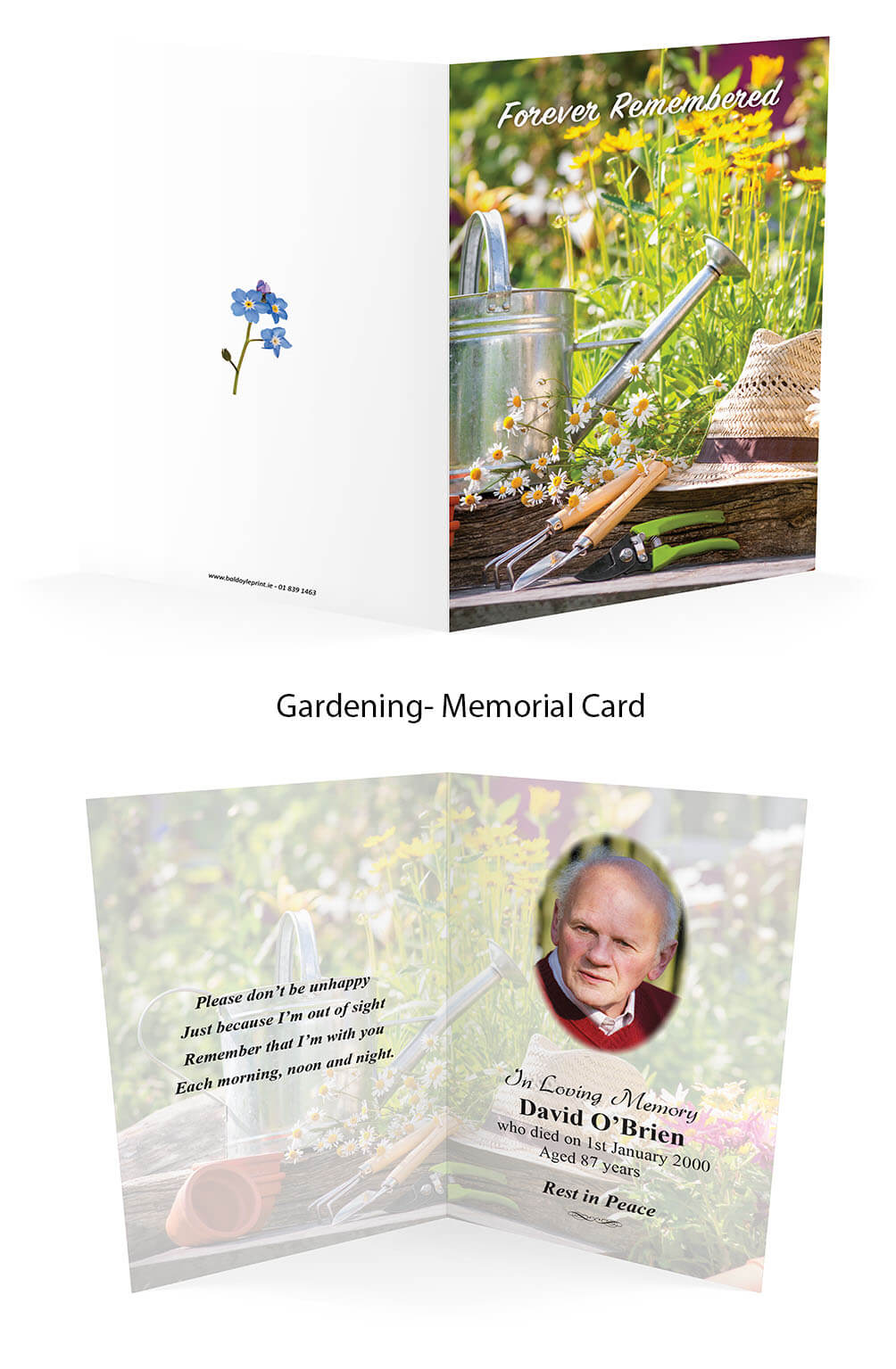 Gardening Memorial Card