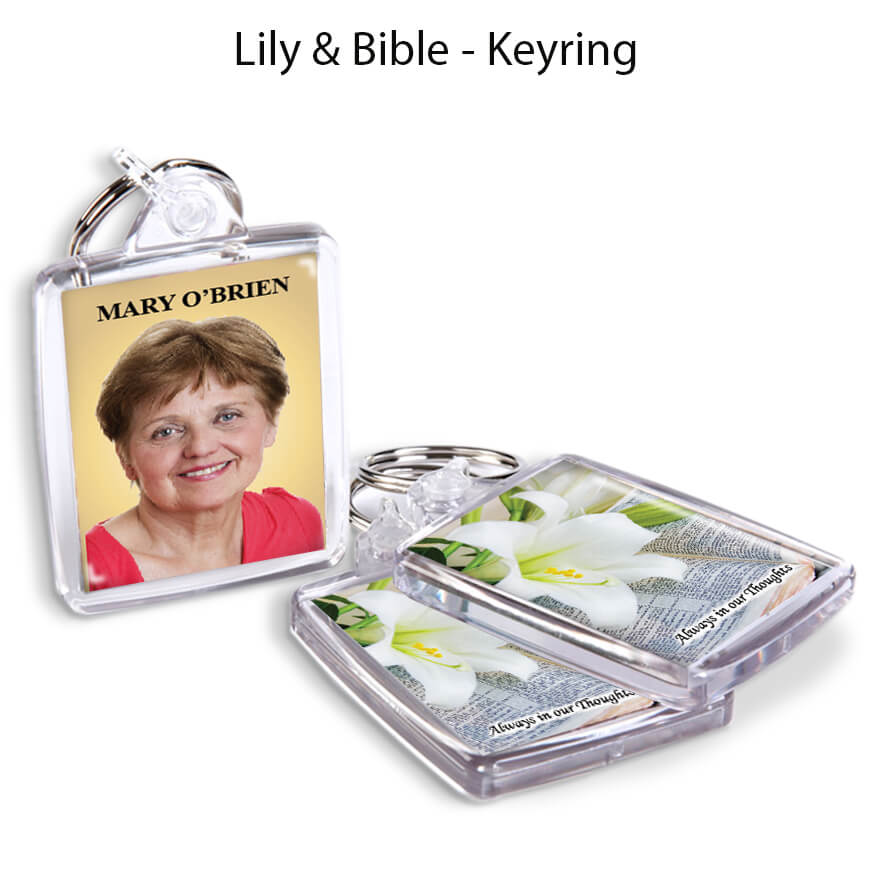 Lily & Bible Keyrings