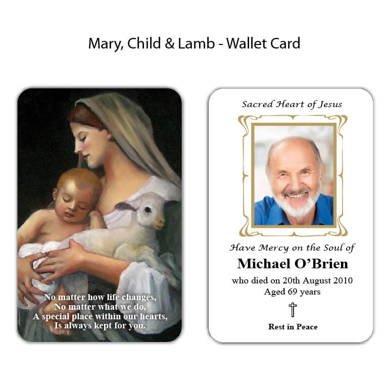 Mary, Child & Lamb Wallet Cards