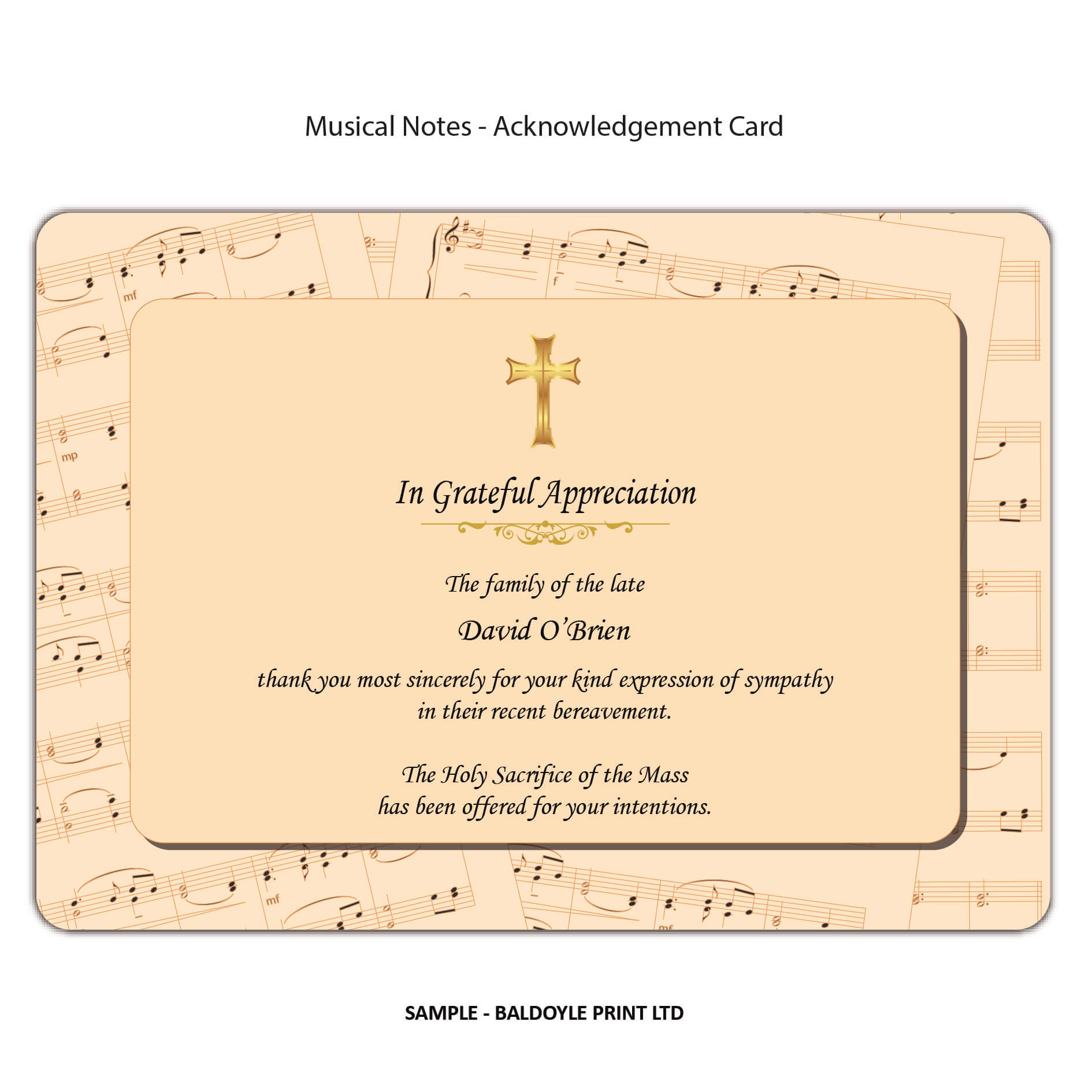 Musical Notes Acknowledgement Card