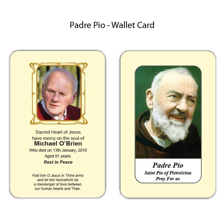 Padre Pio Wallet Cards