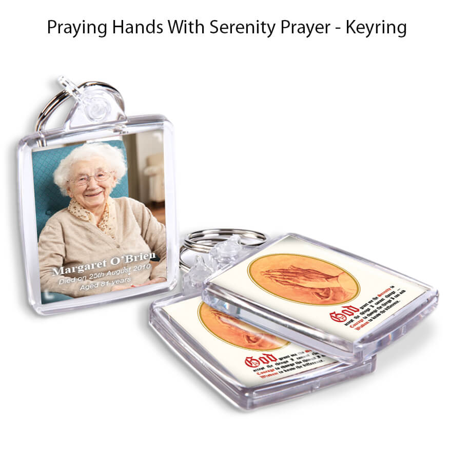 Praying Hands with Serenity Prayer Keyrings