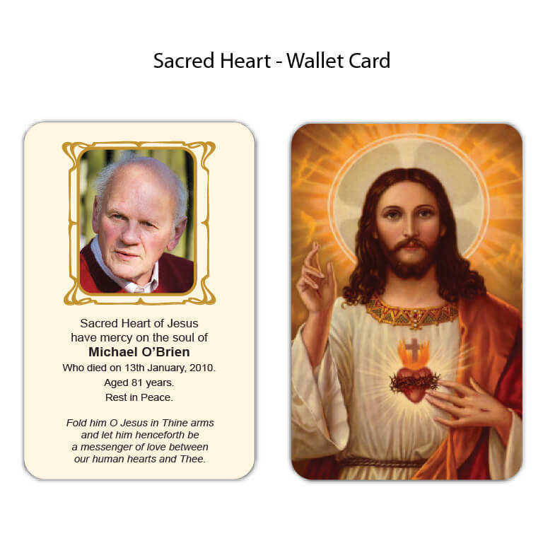 Sacred Heart Wallet Cards