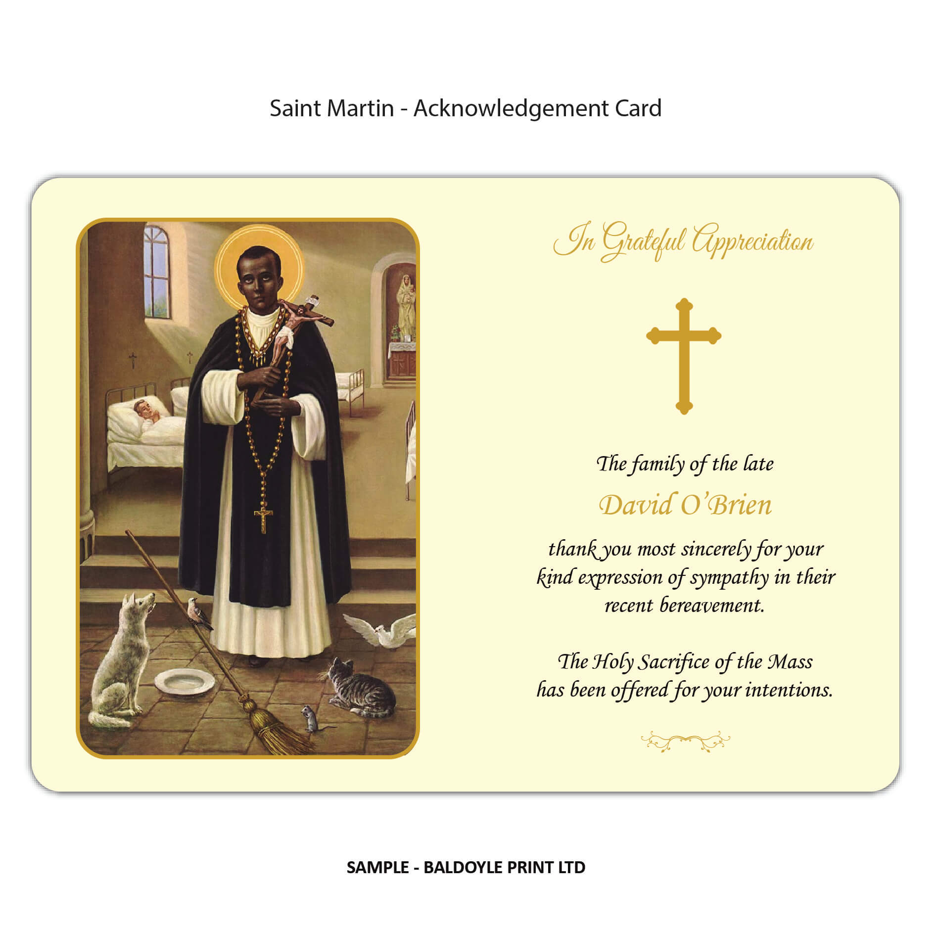 Saint Martin Acknowledgement Card